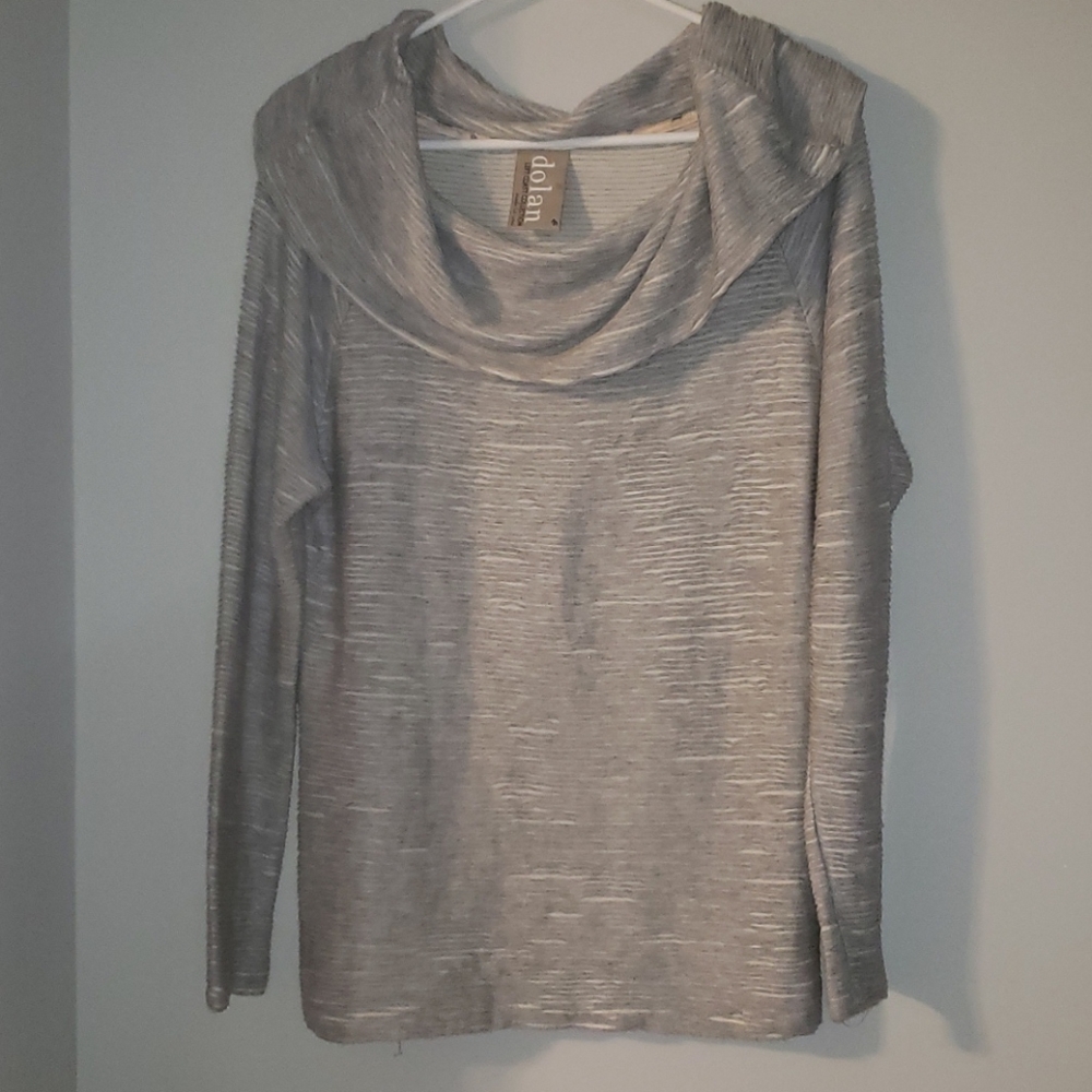Gray Dolan Cowl Neck Tunic Top M